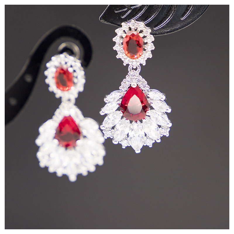 Wholesale Vintage Water Drop Zircon Earrings
