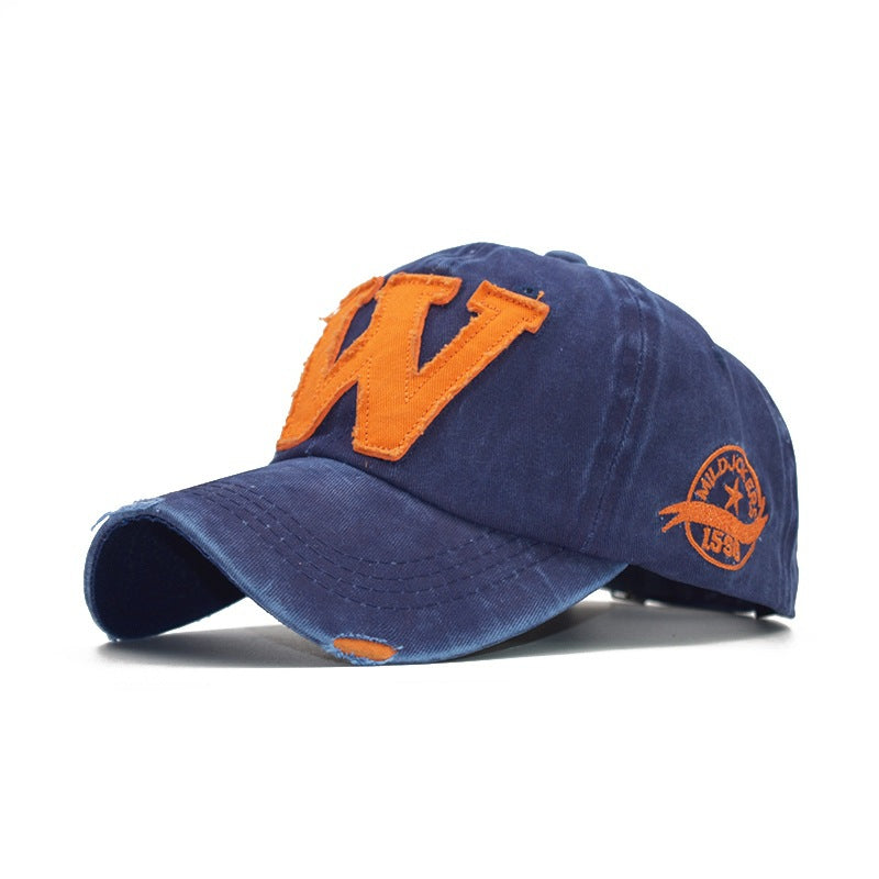 Wholesale Italicized W Letter Embroidered Cotton Baseball Caps
