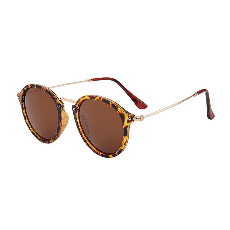Wholesale PC Metal Retro Leopard Print Sunglasses