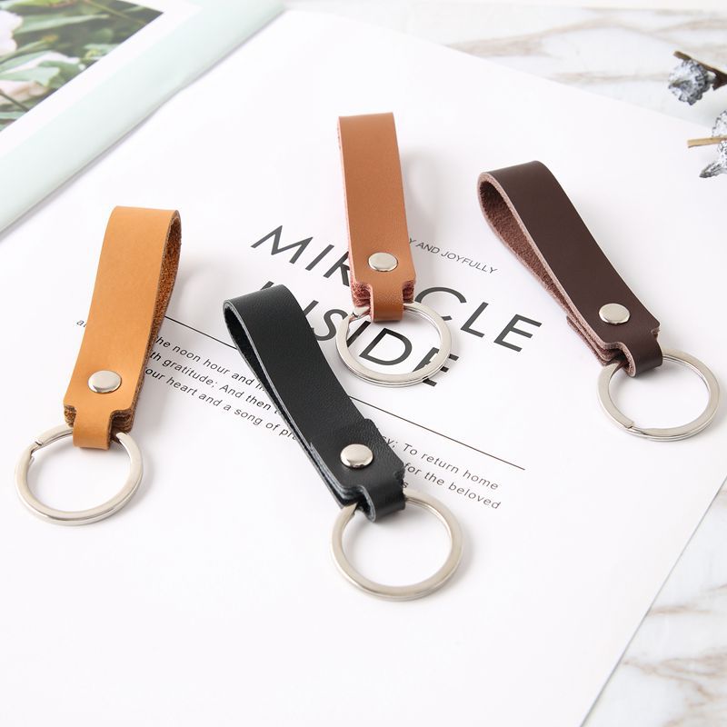 Wholesale Vintage Cowhide Rope Leather Keychain