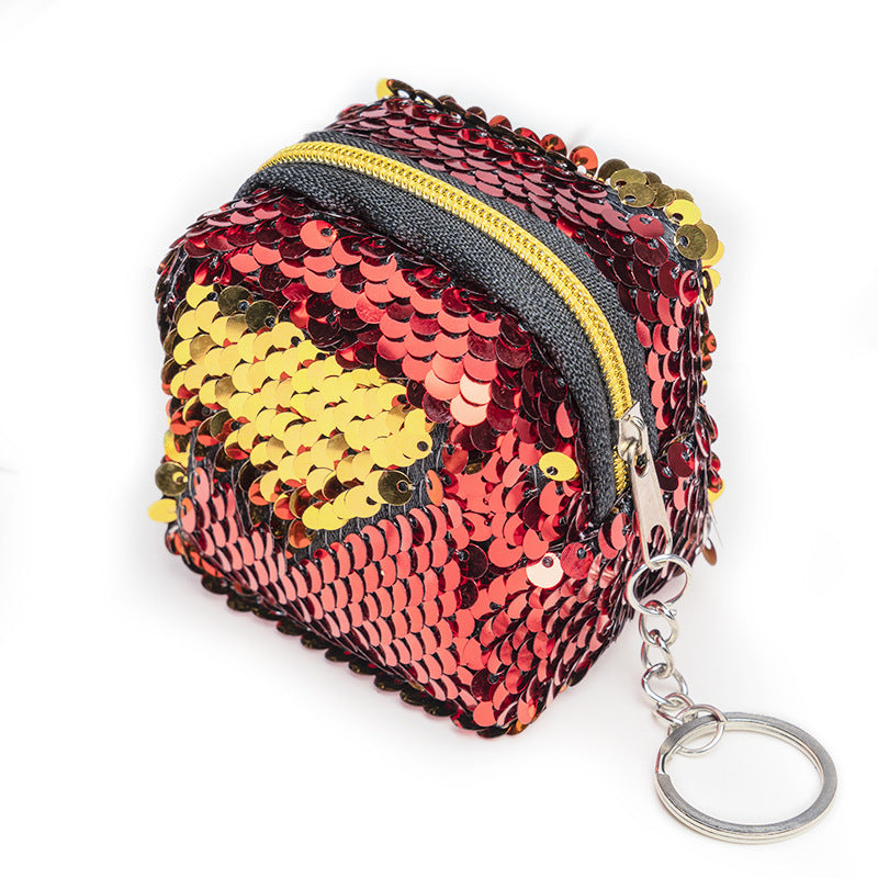 Wholesale Sequin Square Three-dimensional Mini Coin Purse