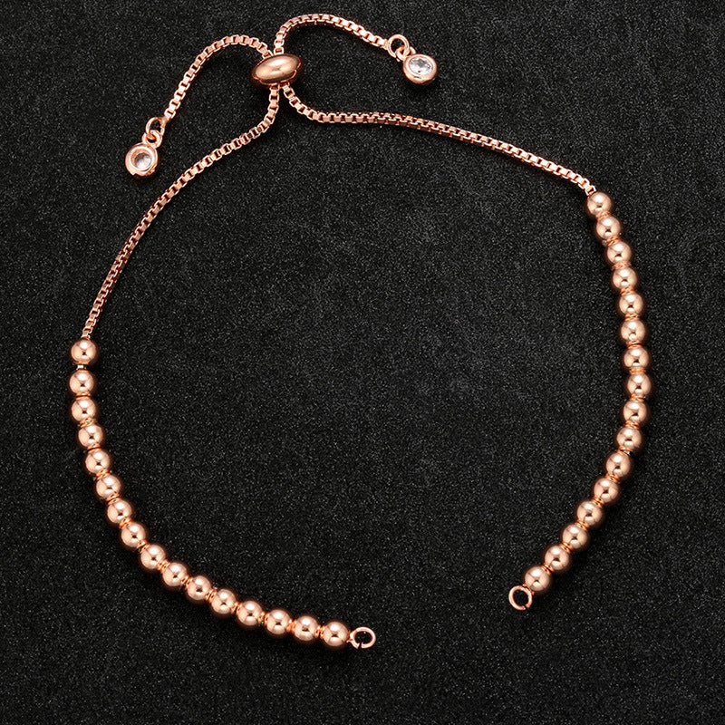 Wholesale DIY Semi-finished Bracelet Accessories Copper Bead Chain Adjustable Bracelet