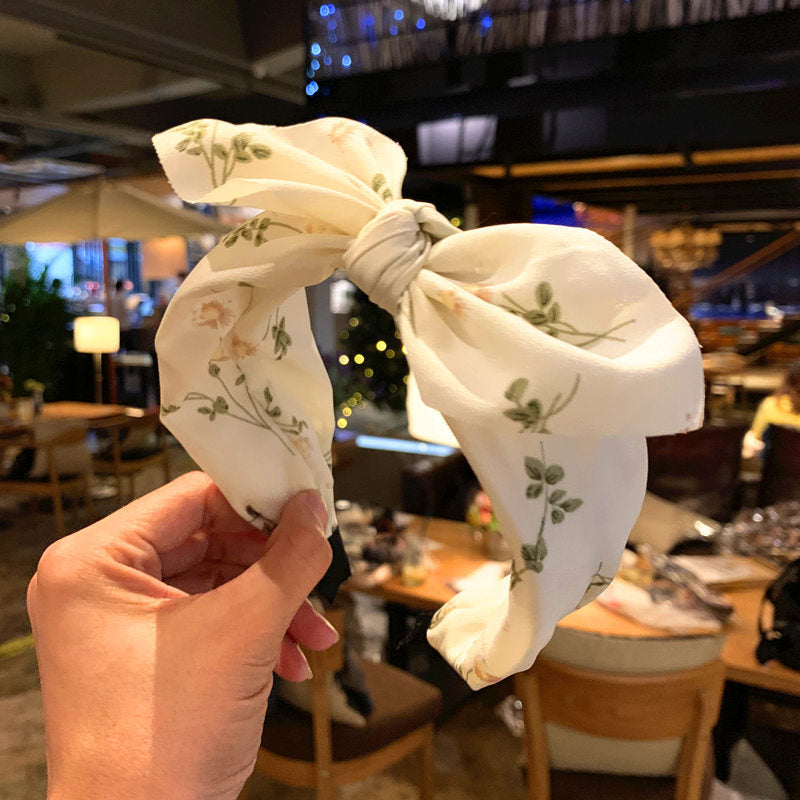 Wholesale Wide Edge Sweet Simple Bow Fabric Headband