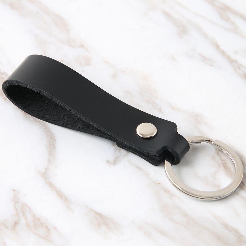 Wholesale Men's Leather Belt Waist Car Leather Single Ring Keychain