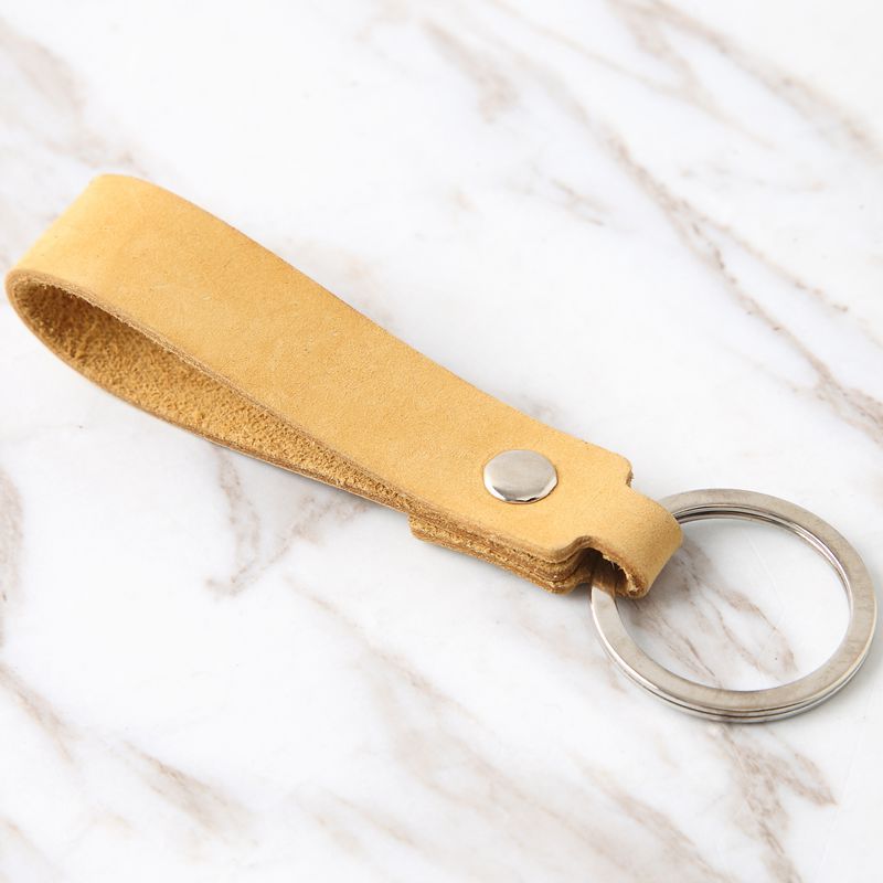 Wholesale Men's Leather Belt Waist Car Leather Single Ring Keychain