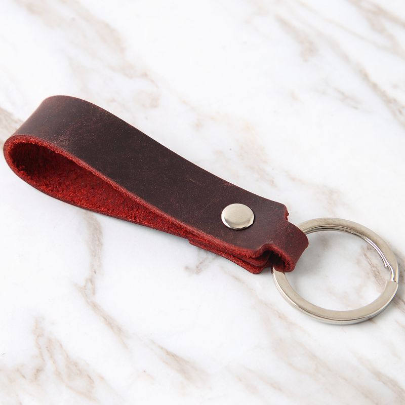 Wholesale Men's Leather Belt Waist Car Leather Single Ring Keychain