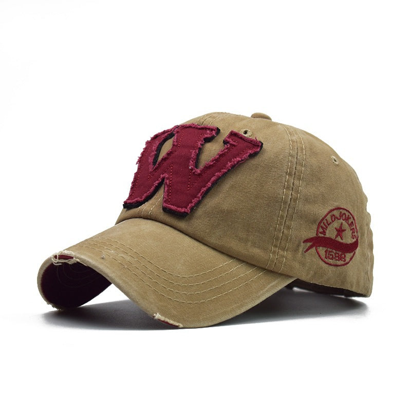 Wholesale Italicized W Letter Embroidered Cotton Baseball Caps