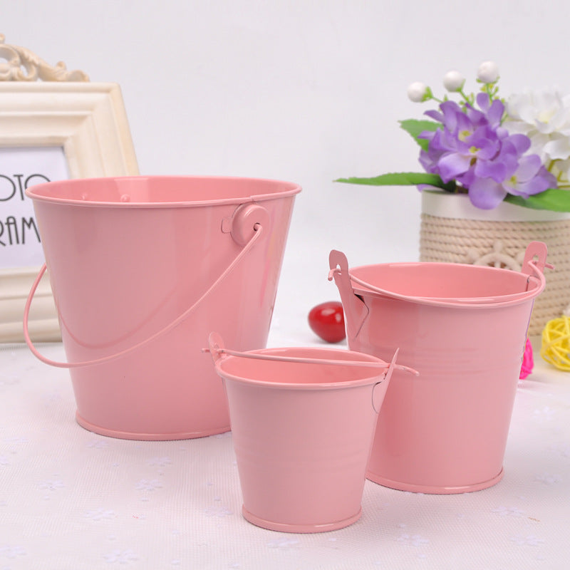 Wholesale Home Decoration Metal Crafts Mini Iron Bucket Ornaments