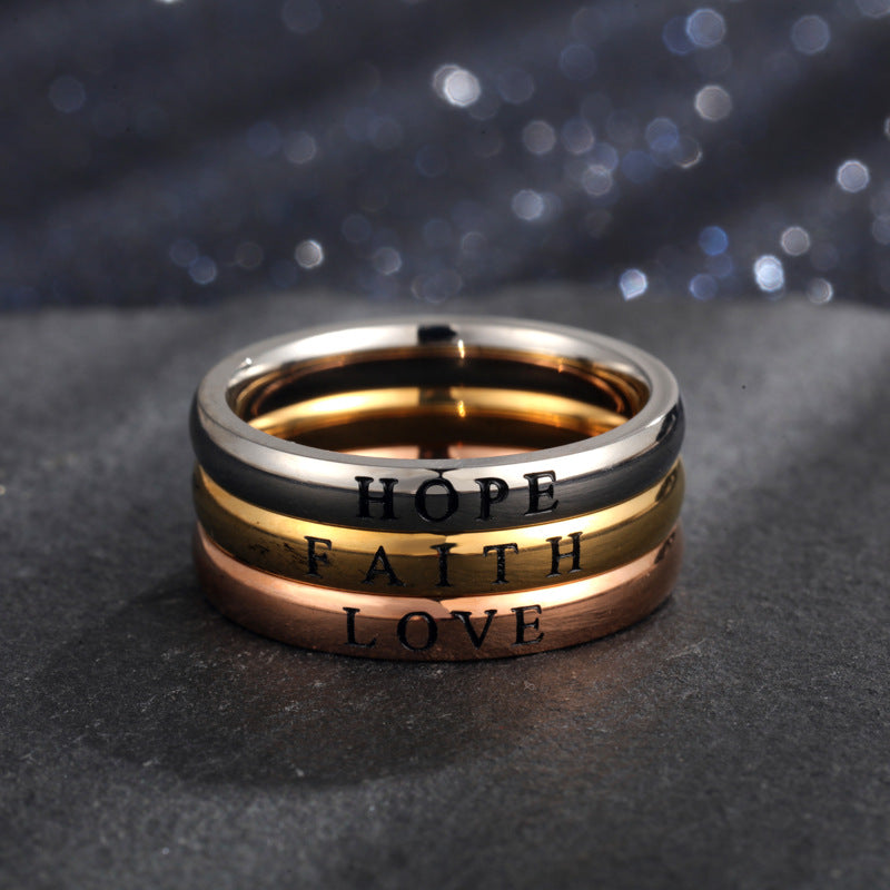 Wholesale Titanium Steel Corrosion Engraving Ring
