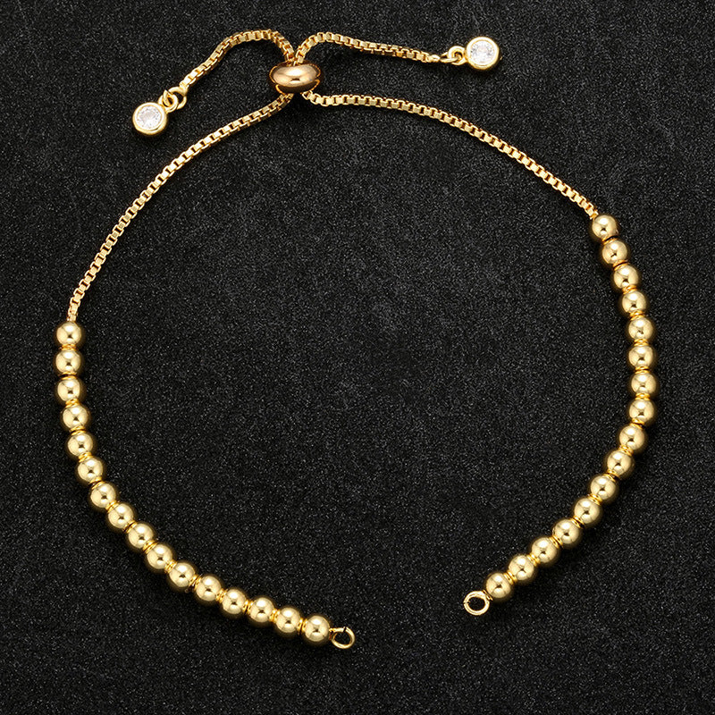 Wholesale DIY Semi-finished Bracelet Accessories Copper Bead Chain Adjustable Bracelet