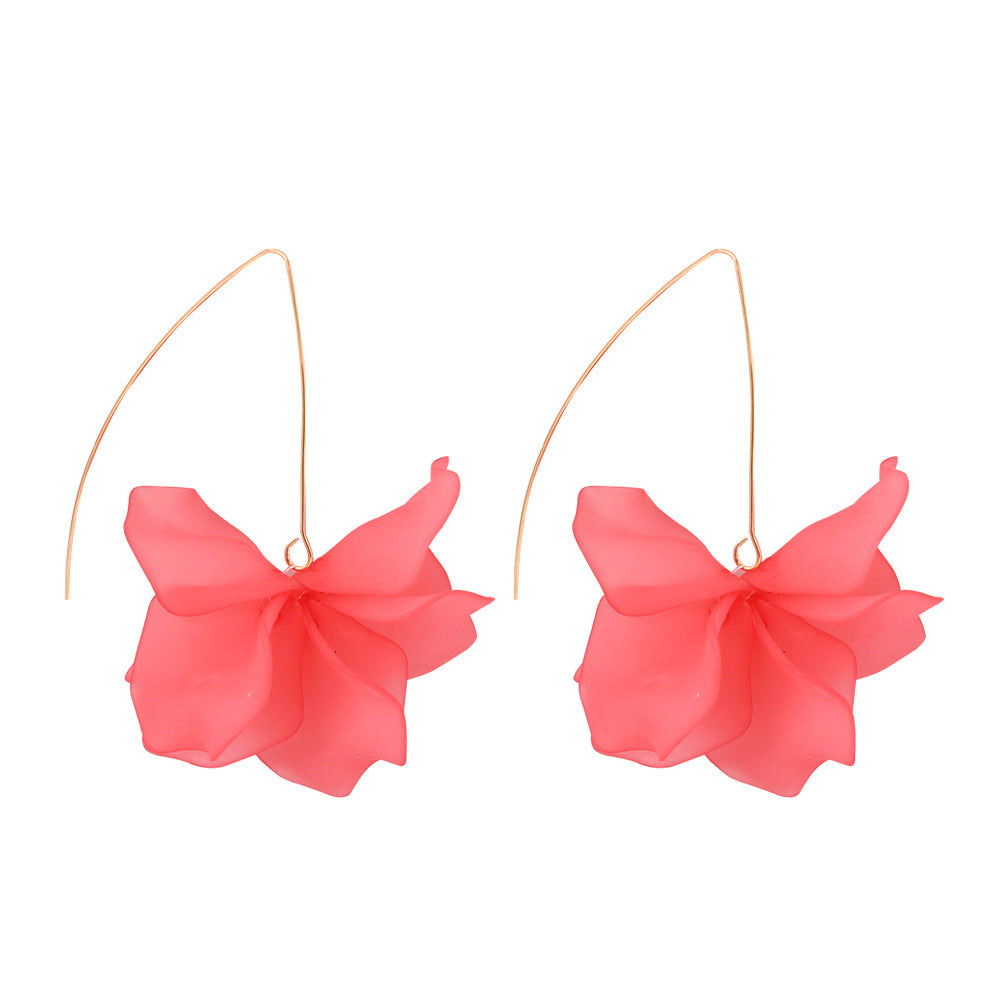 Wholesale Long Flower Alloy Earrings