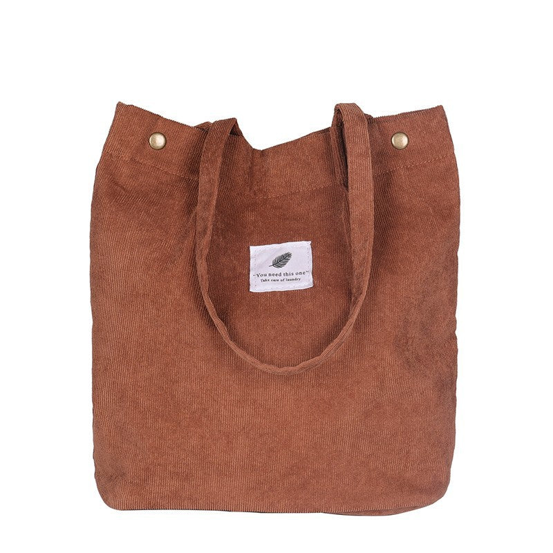 Wholesale Large Capacity Corduroy Shopping Bag Cloth Bag
