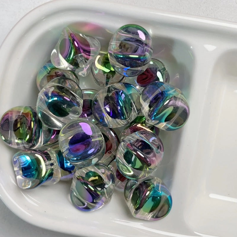 Wholesale 10pcs Acrylic Black Series Color Plated Loose Beads