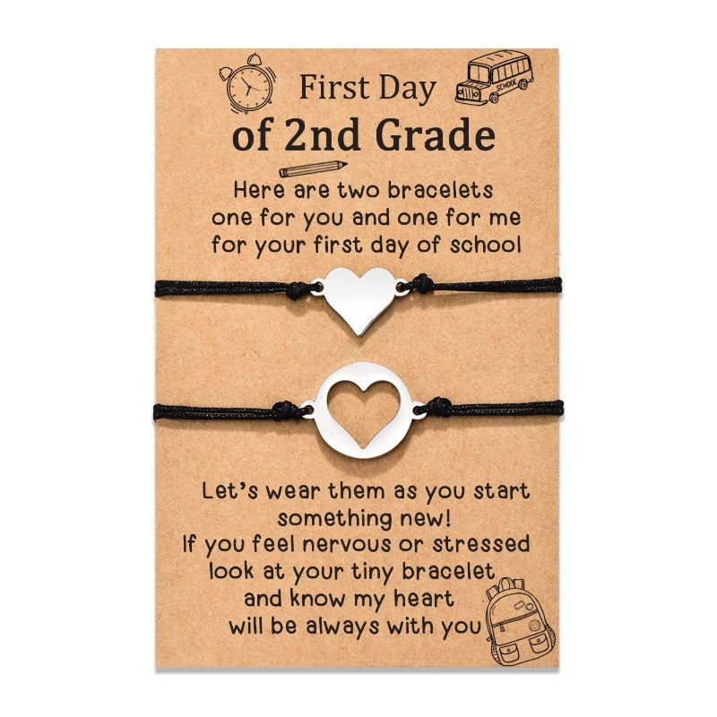 Wholesale Stainless Steel Hollow Heart Bracelet Set