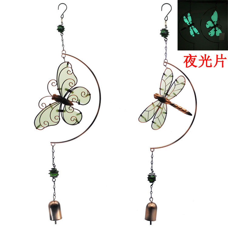 Wholesale Luminous Wind Chime Butterfly Dragonfly Fluorescent Film Pendant
