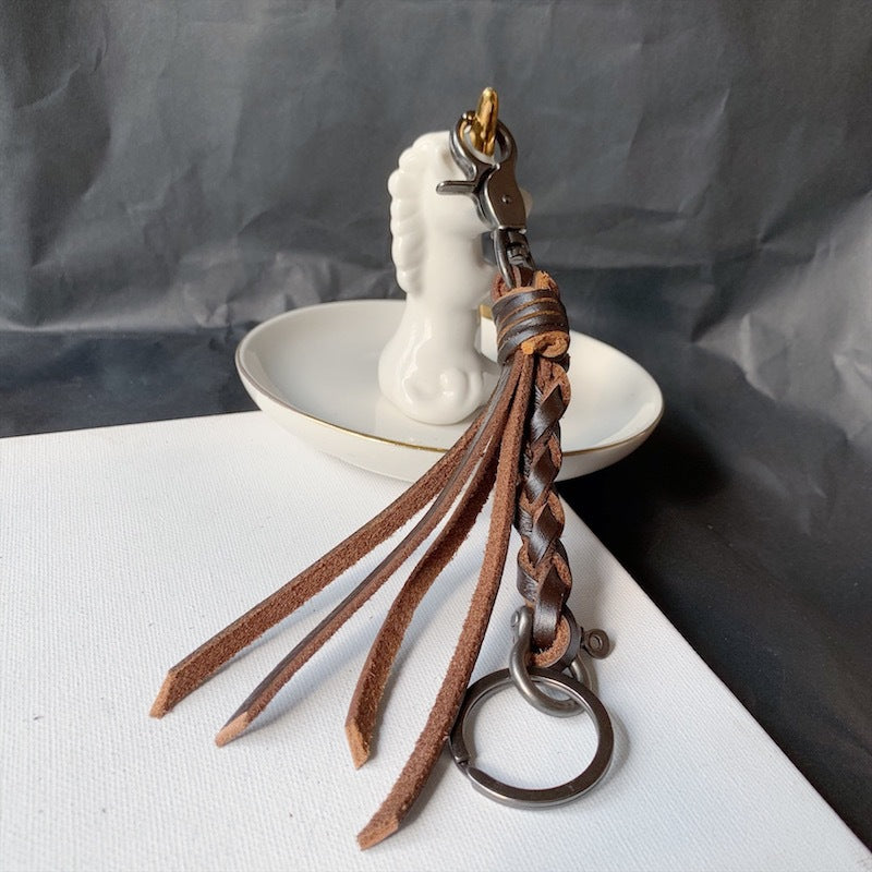 Wholesale Cowhide Woven Waist Hanging Minimalist Keychains