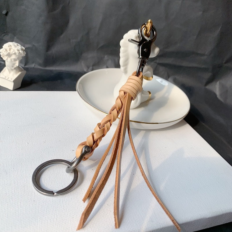 Wholesale Cowhide Woven Waist Hanging Minimalist Keychains