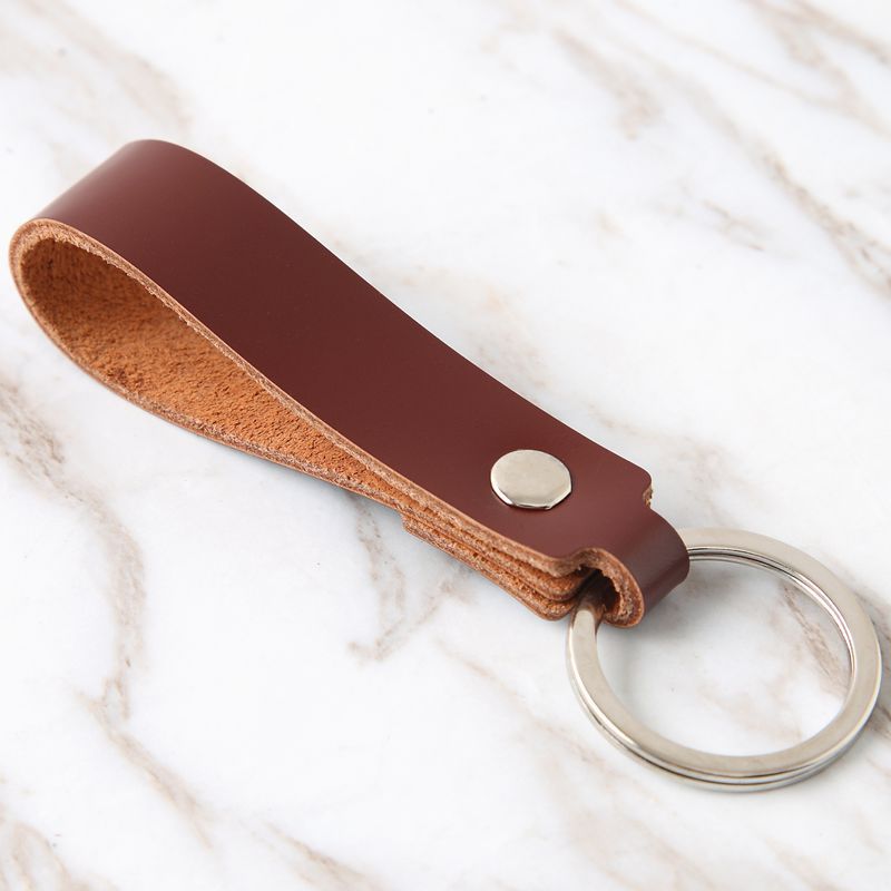 Wholesale Men's Leather Belt Waist Car Leather Single Ring Keychain