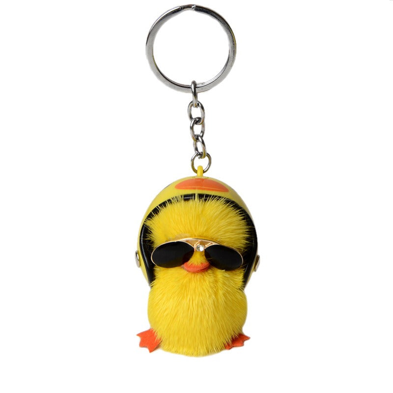 Wholesale Mini Yellow Duck Fur Keychains