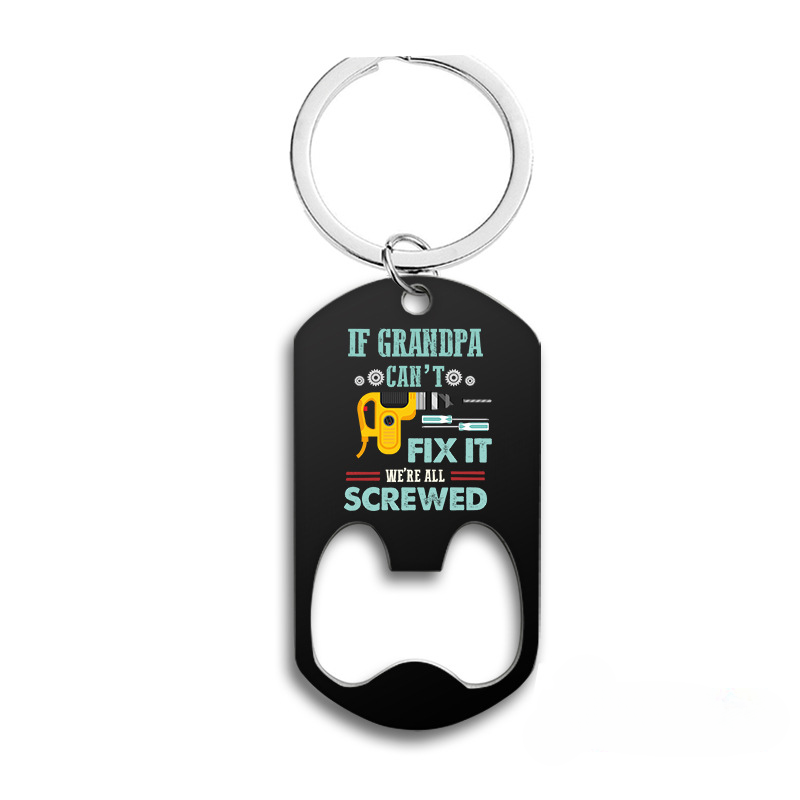 Wholesale Stainless Steel Father's Day Bottle Opener Keychain Keychain