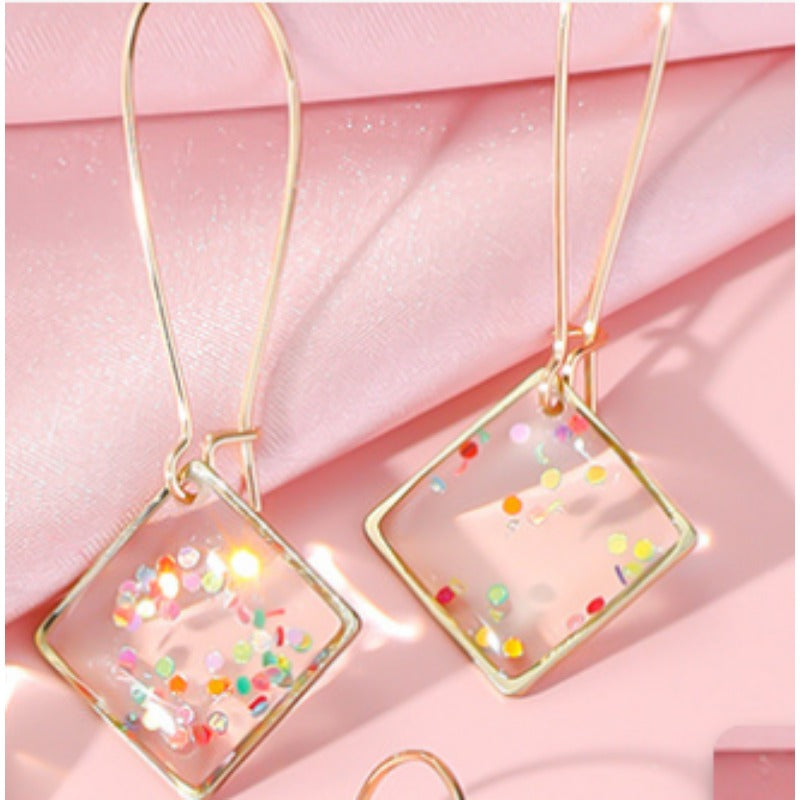 Wholesale Resin Dripping Retro Natural Dried Flower Earrings