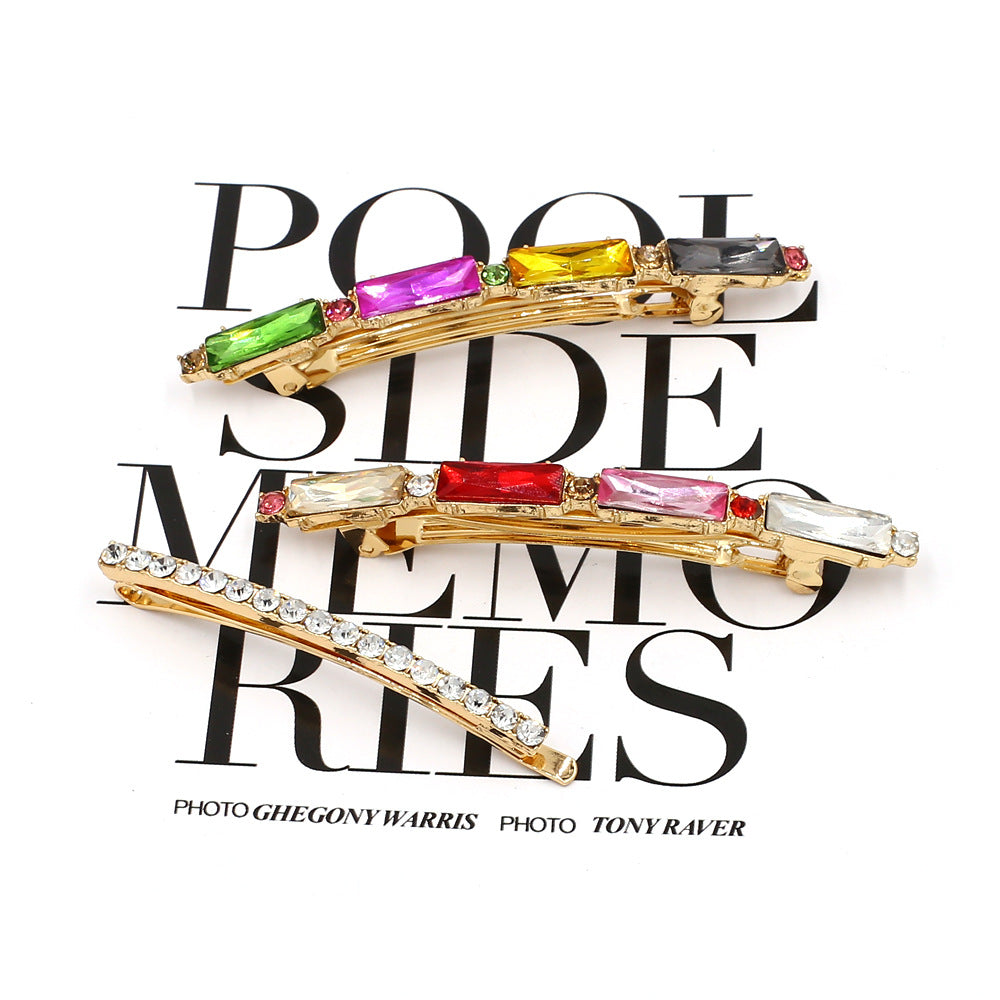 Wholesale Colored Glass Diamond Crystal Hair Clips