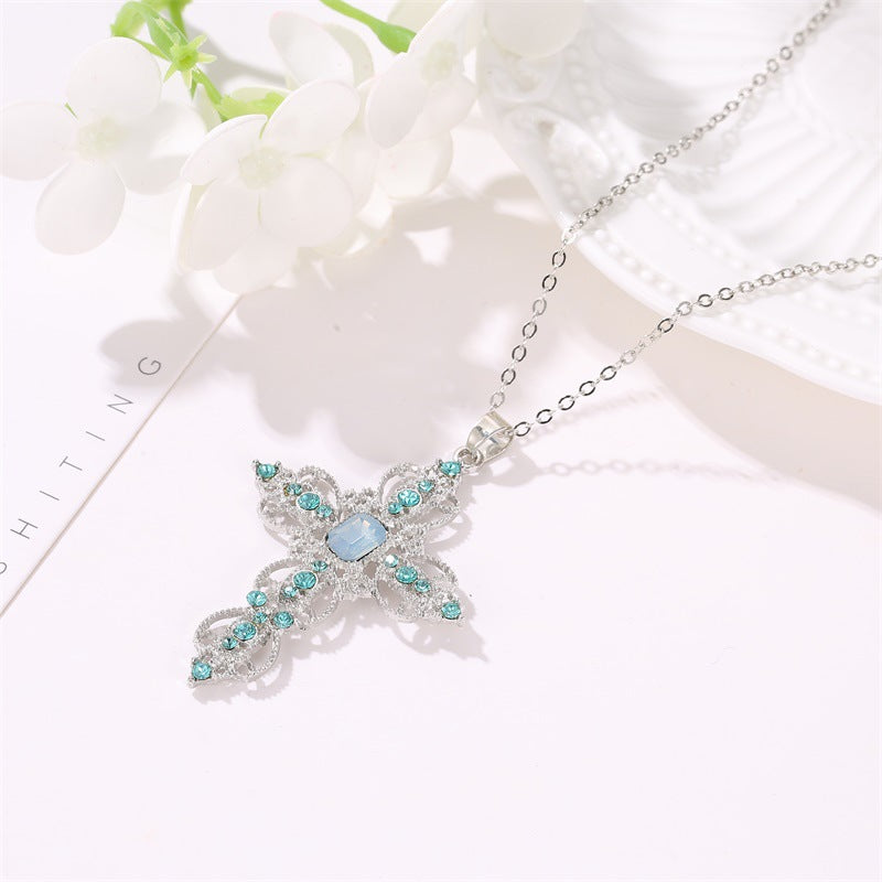 Wholesale Classic Cross Pendant Bohemian Hollow Collarbone Chain Jewelry Accessories