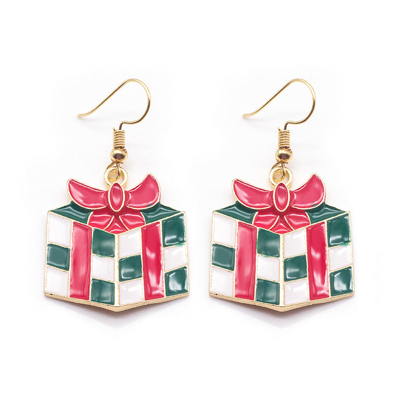 Wholesale Santa Claus Snowflake Elk Oil Drop Earrings