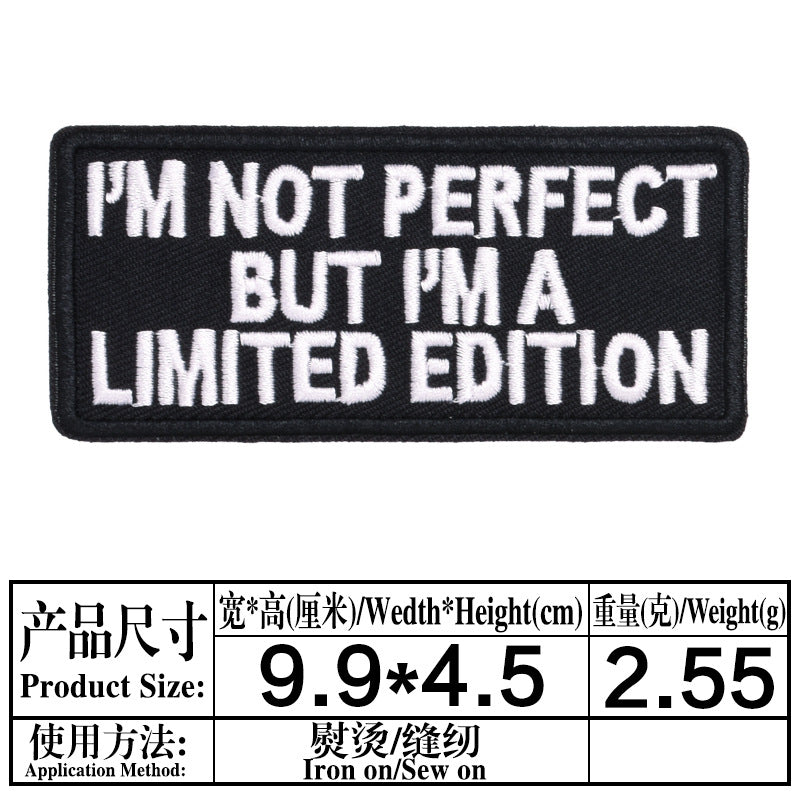 Wholesale Embroidered cloth patch hat accessories long strip English letter patch