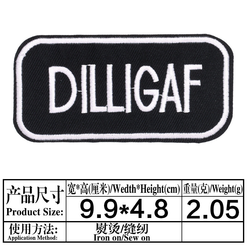 Wholesale Embroidered cloth patch hat accessories long strip English letter patch