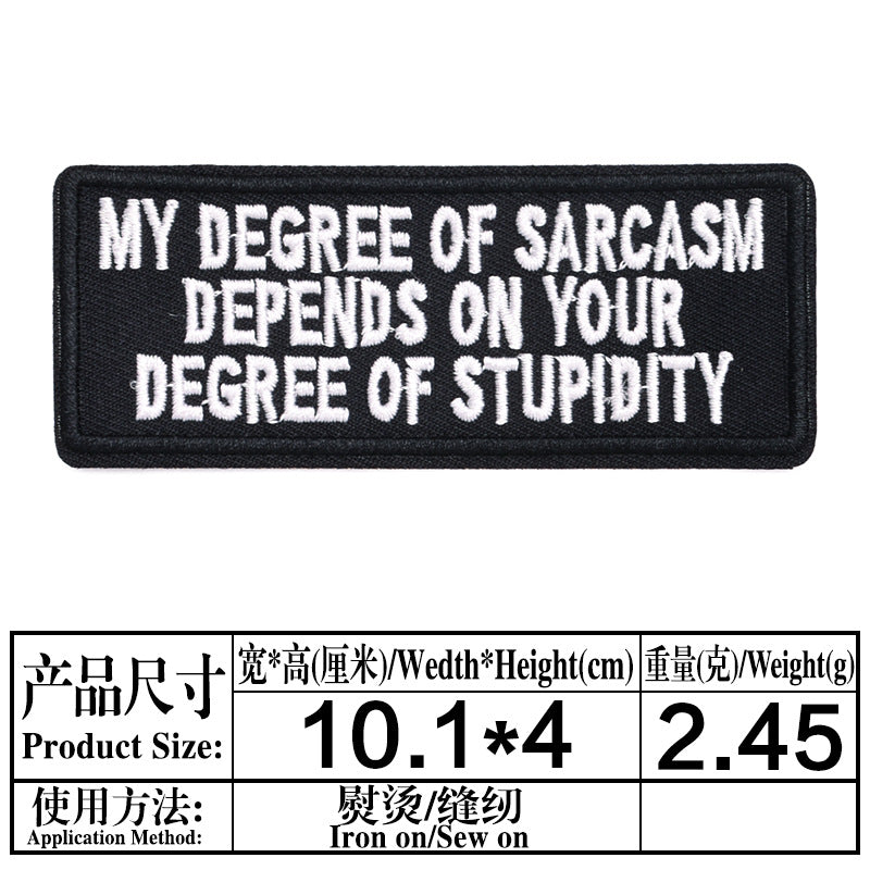 Wholesale Embroidered cloth patch hat accessories long strip English letter patch