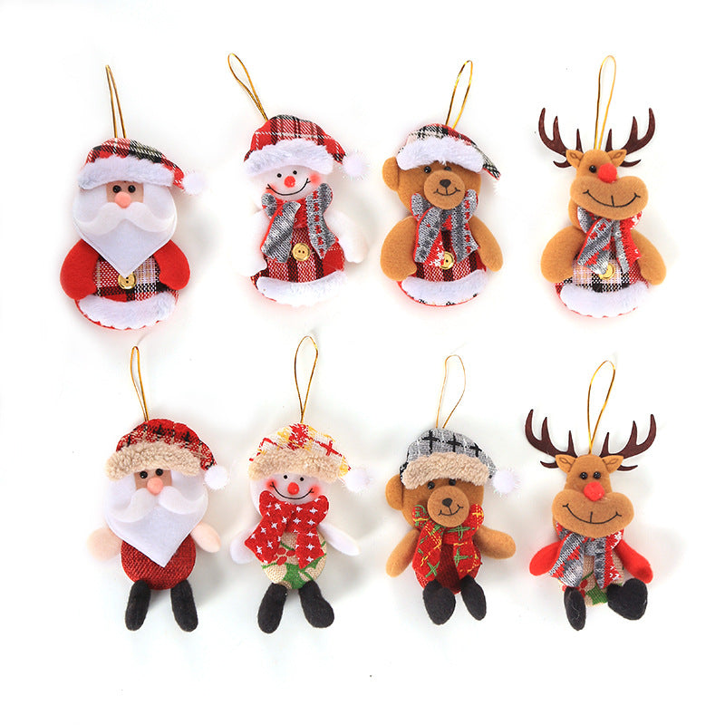 Wholesale Christmas Decoration Pendants Mini Dolls Three-dimensional Fabric Dolls