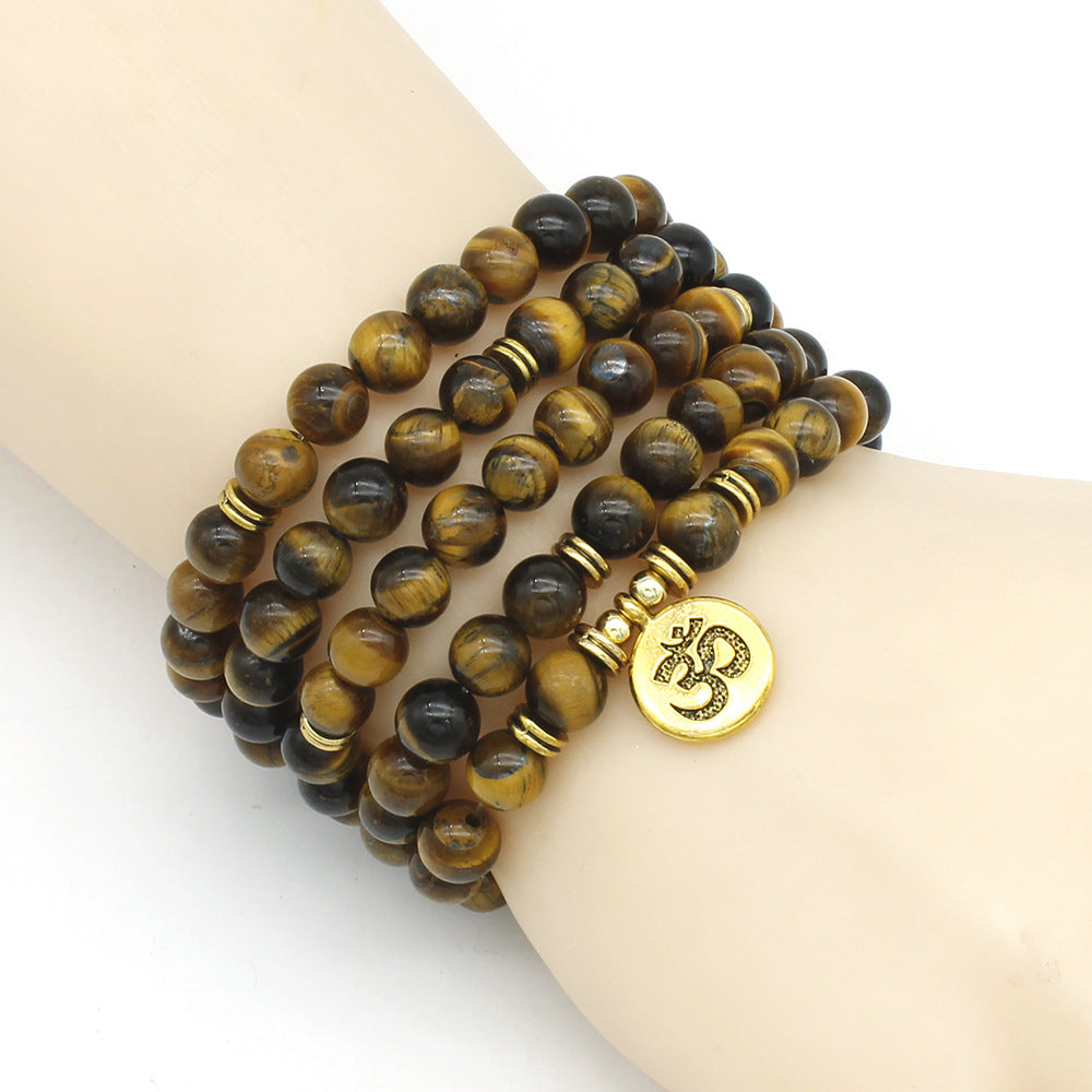Wholesale Matte Tiger Eye Stone Multi Layer Bracelet