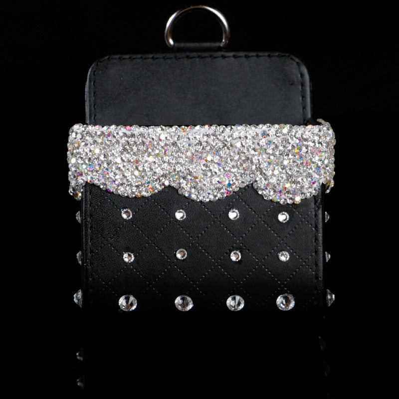 Wholesale Car Inlaid Rhinestone Air Outlet Storage Bag Bucket Storage Box