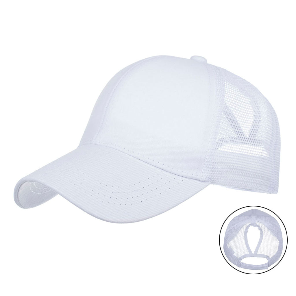 Wholesale  7 Color Ponytail Hole Mesh Cap Baseball Cap Sunshade Outdoor Sun Hat
