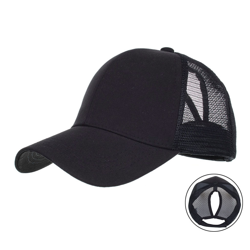 Wholesale  7 Color Ponytail Hole Mesh Cap Baseball Cap Sunshade Outdoor Sun Hat