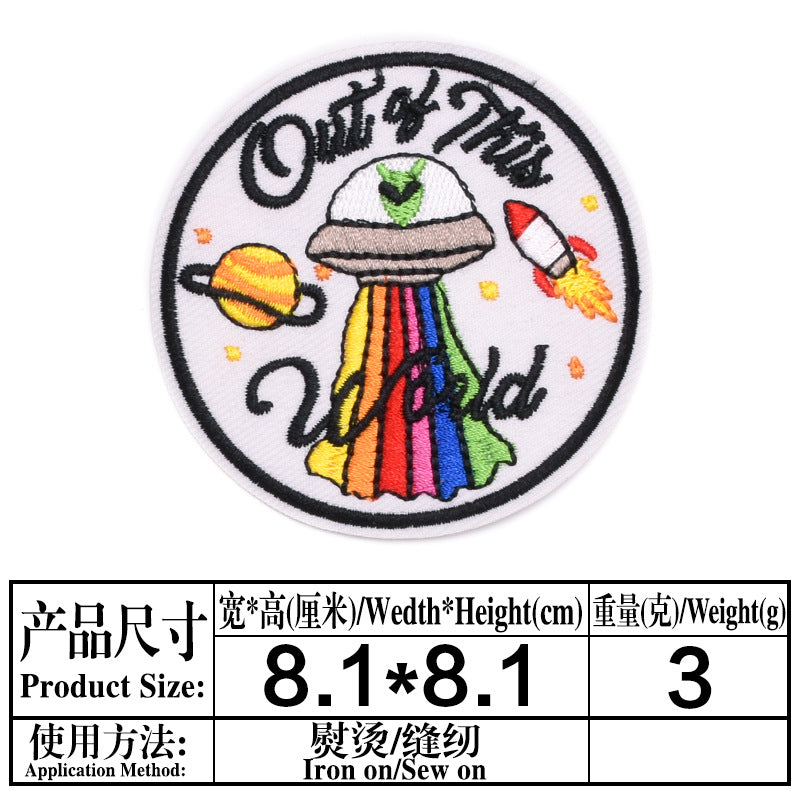 Wholesale Astronaut Planet Embroidered Patch Space Theme Sew On Cloth Badge For Clothing DIY Fashion Accessory OLY Exclusive