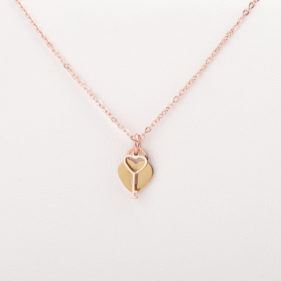 Wholesale Love Concentric Lock  Titanium Steel Necklace