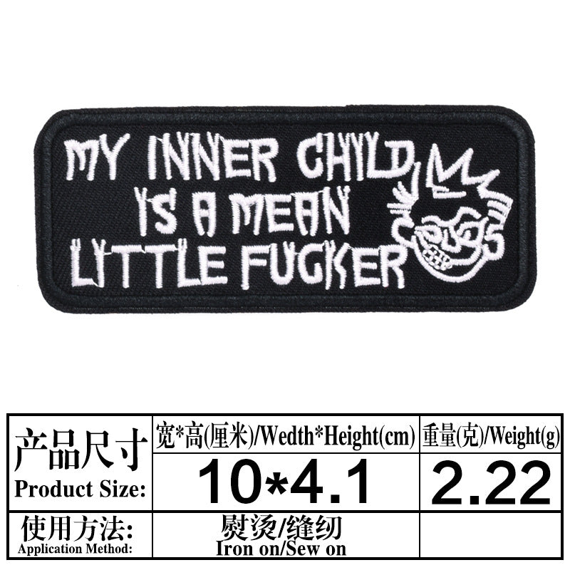 Wholesale Embroidered cloth patch hat accessories long strip English letter patch