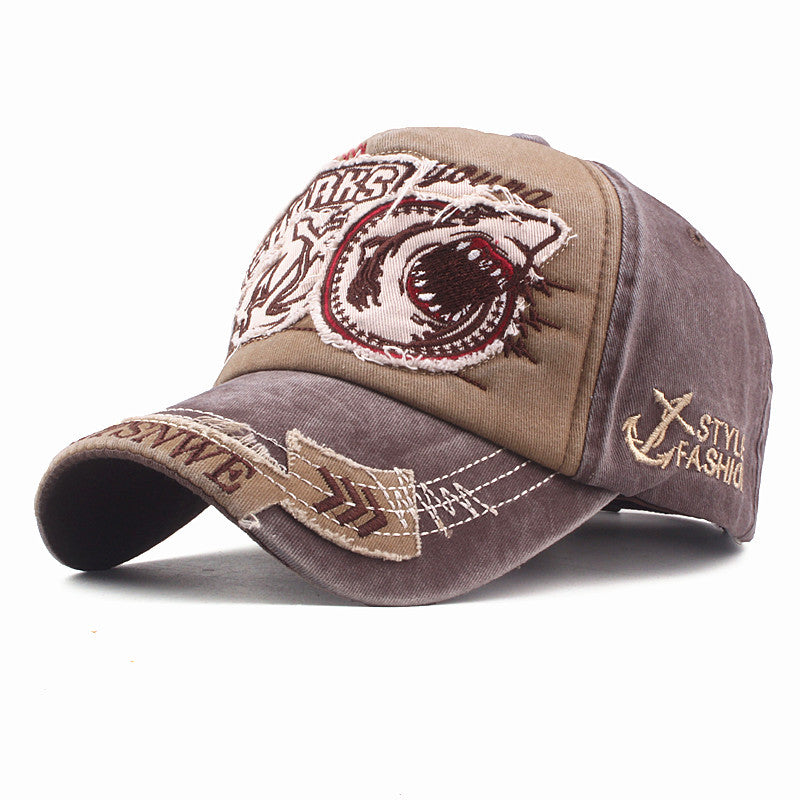 Wholesale Spring and Autumn Sun Hat Men's and Women's Fashion Shark Personalized Cap New Washed Baseball Hat