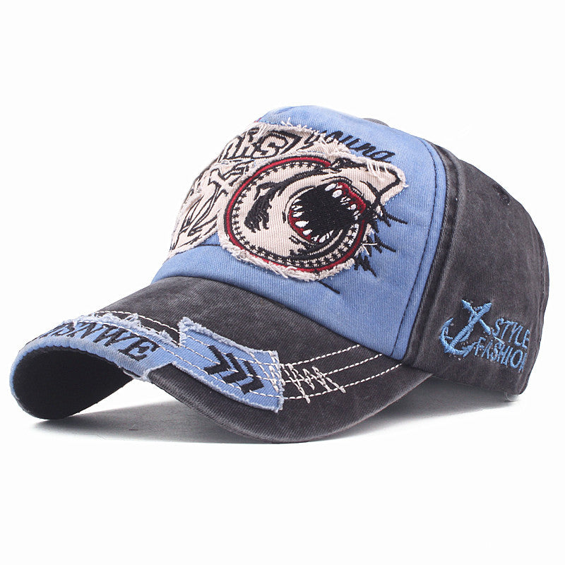 Wholesale Spring and Autumn Sun Hat Men's and Women's Fashion Shark Personalized Cap New Washed Baseball Hat