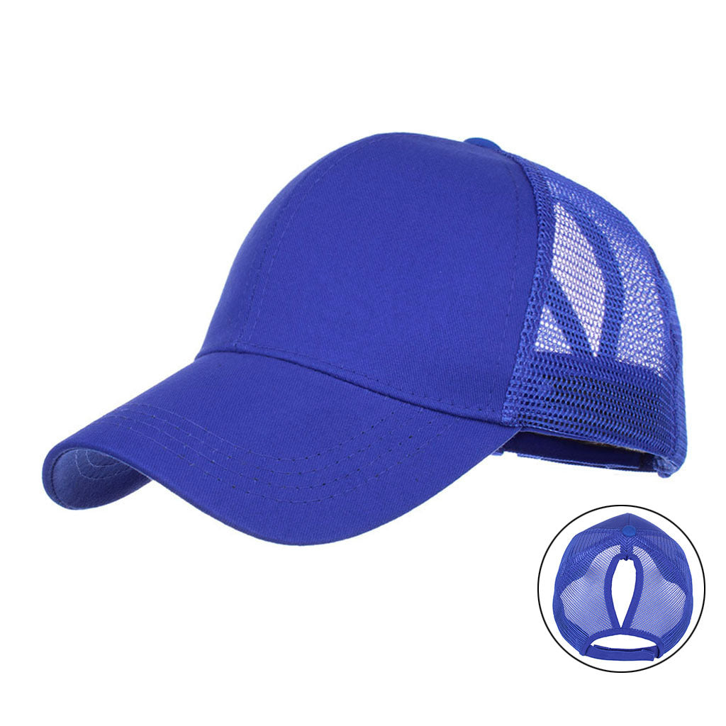 Wholesale  7 Color Ponytail Hole Mesh Cap Baseball Cap Sunshade Outdoor Sun Hat