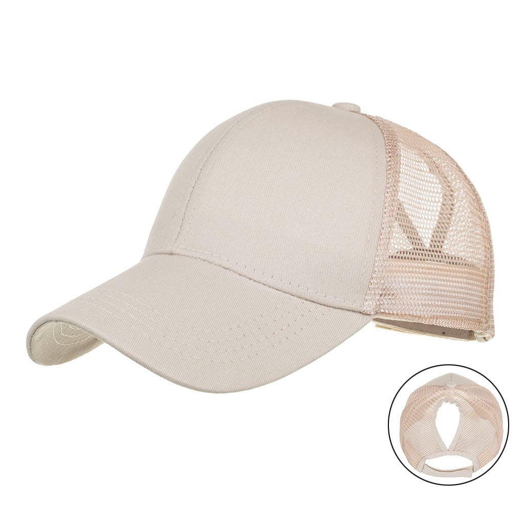 Wholesale  7 Color Ponytail Hole Mesh Cap Baseball Cap Sunshade Outdoor Sun Hat