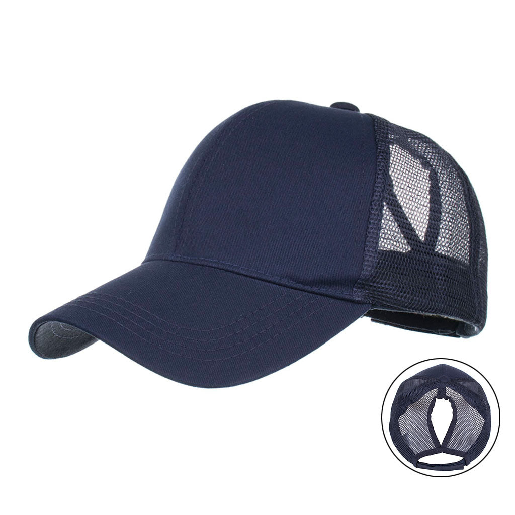 Wholesale  7 Color Ponytail Hole Mesh Cap Baseball Cap Sunshade Outdoor Sun Hat