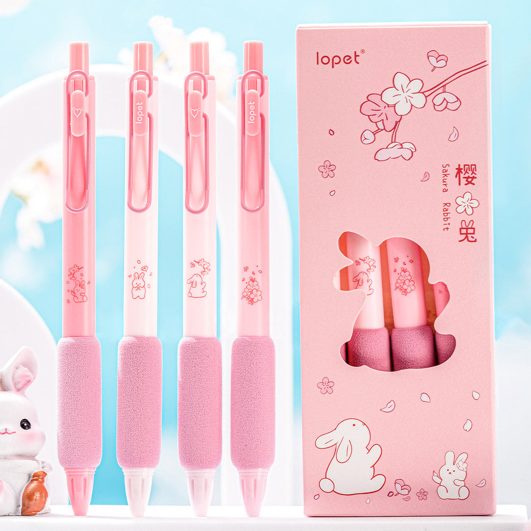 Bolígrafos de gel de plástico al por mayor en una caja de 4 bolígrafos de gel de agarre suave