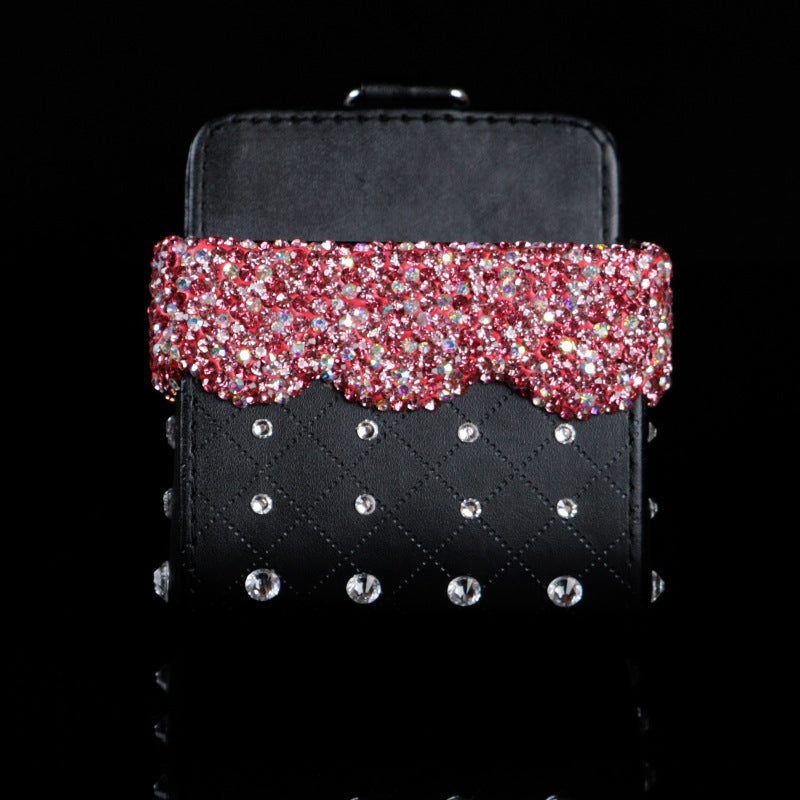 Wholesale Car Inlaid Rhinestone Air Outlet Storage Bag Bucket Storage Box