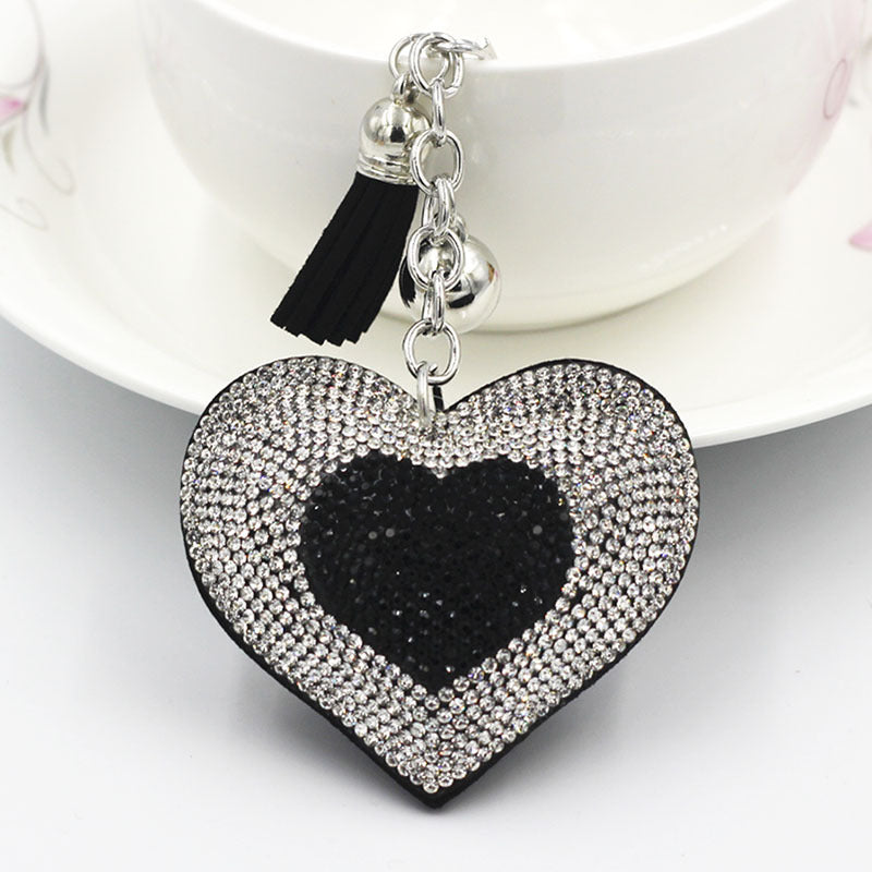 Wholesale Valentine's Day Double Color Peach Heart Keychain