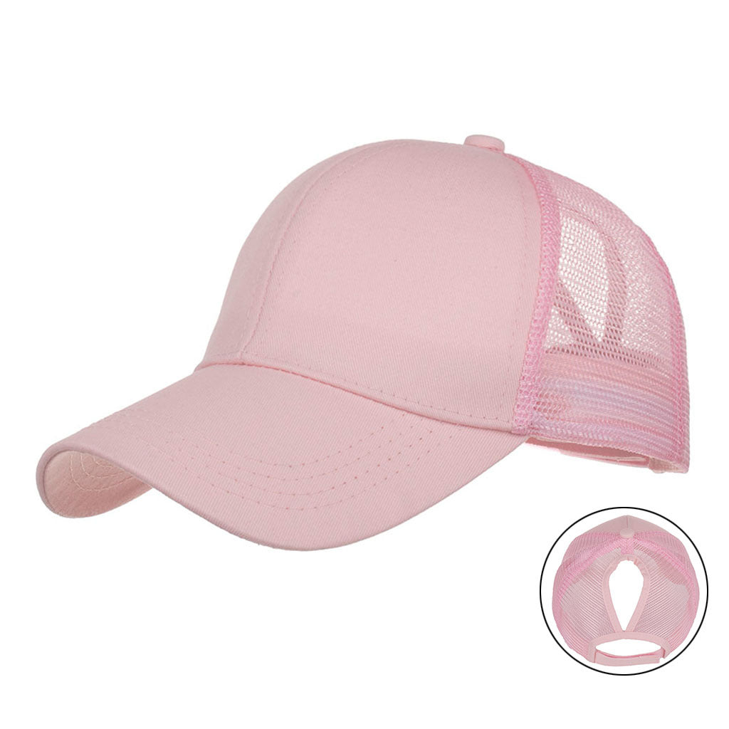Wholesale  7 Color Ponytail Hole Mesh Cap Baseball Cap Sunshade Outdoor Sun Hat