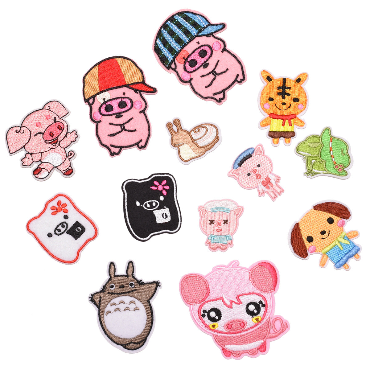 Wholesale Embroidered Cartoon Animal Patches Set 13 Cute Pig Designs Cloth Sew On Appliques For Clothing DIY And Resale OLY Exclusive