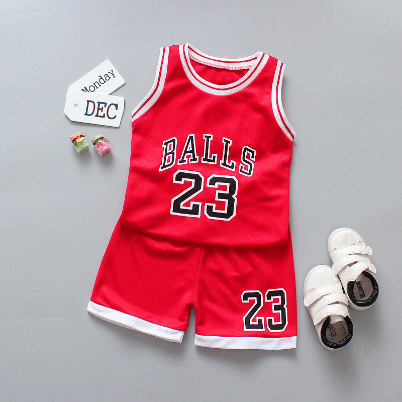 Wholesale Baby Cotton Basketball Suit Sets